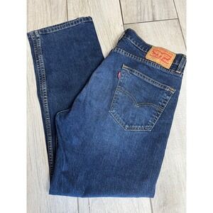 Levi's 505 Regular Fit Jeans Mens W34 L30 Dark Wash Denim Classic Casual